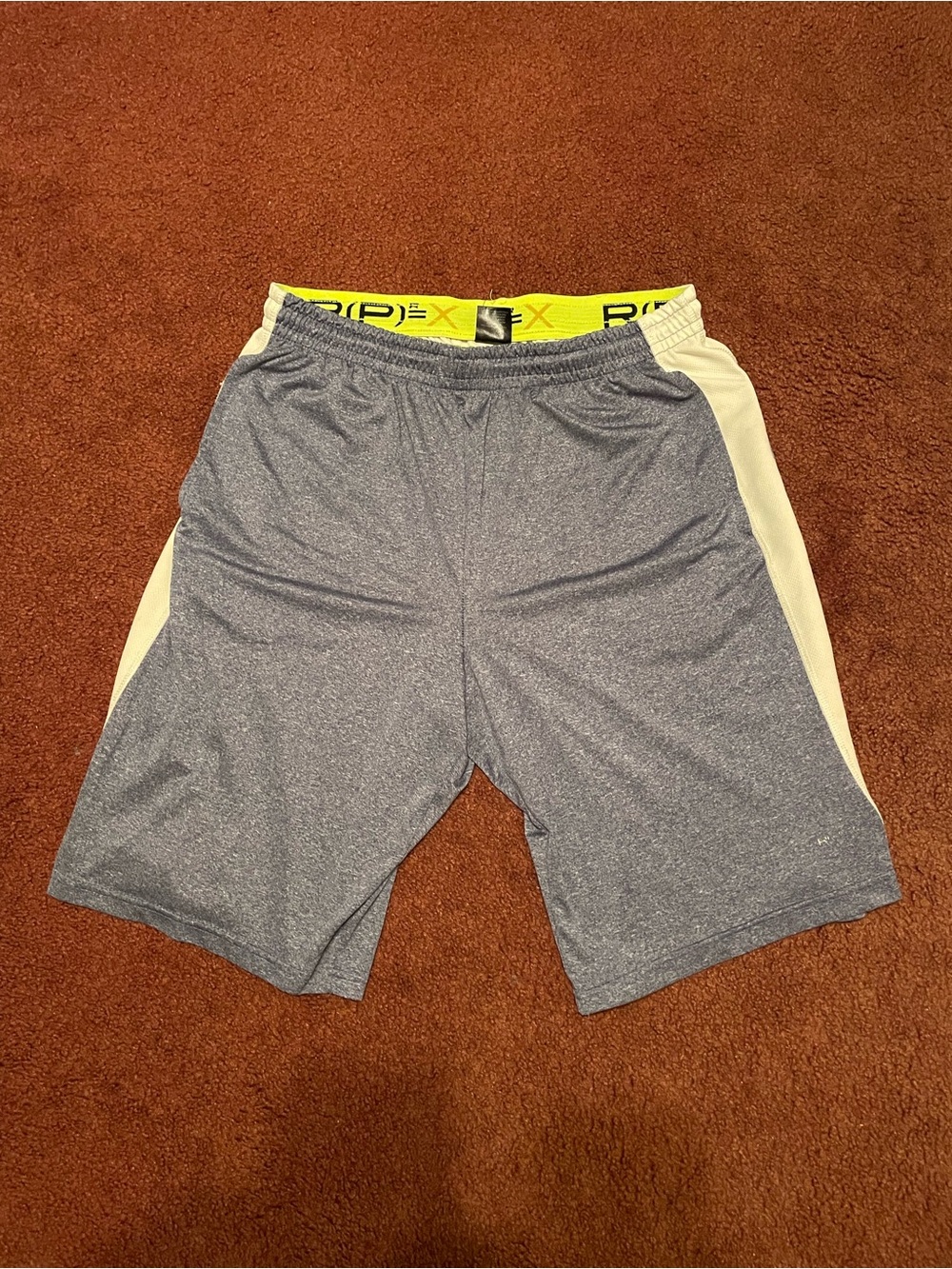 Men's Athletic Performance Shorts - Gray with Cream Side Panels